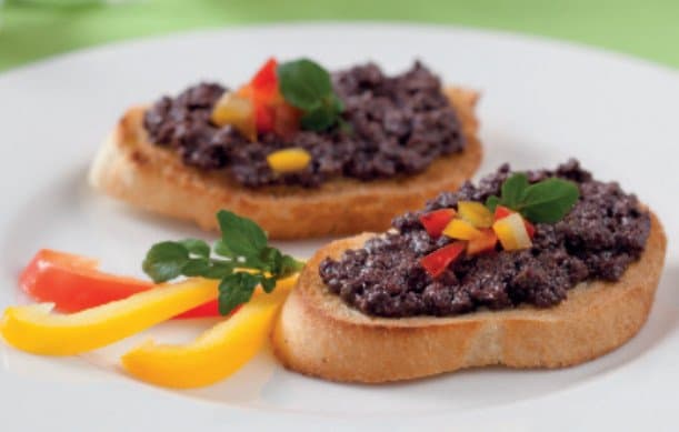 Bruschette con tapenade di olive taggiasche