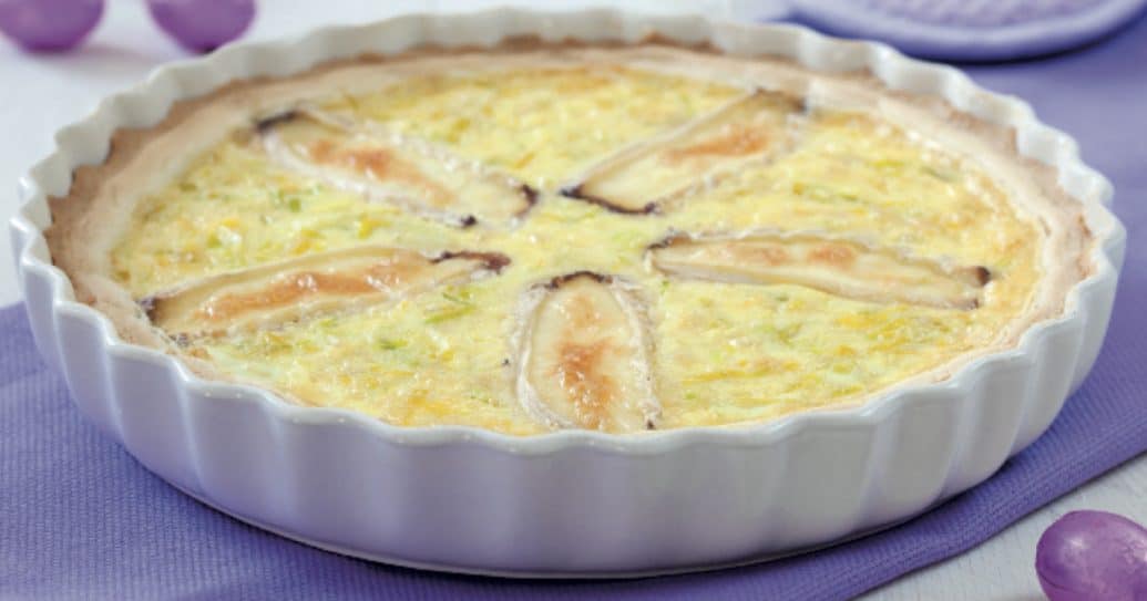 Torta salata con formaggio e porri