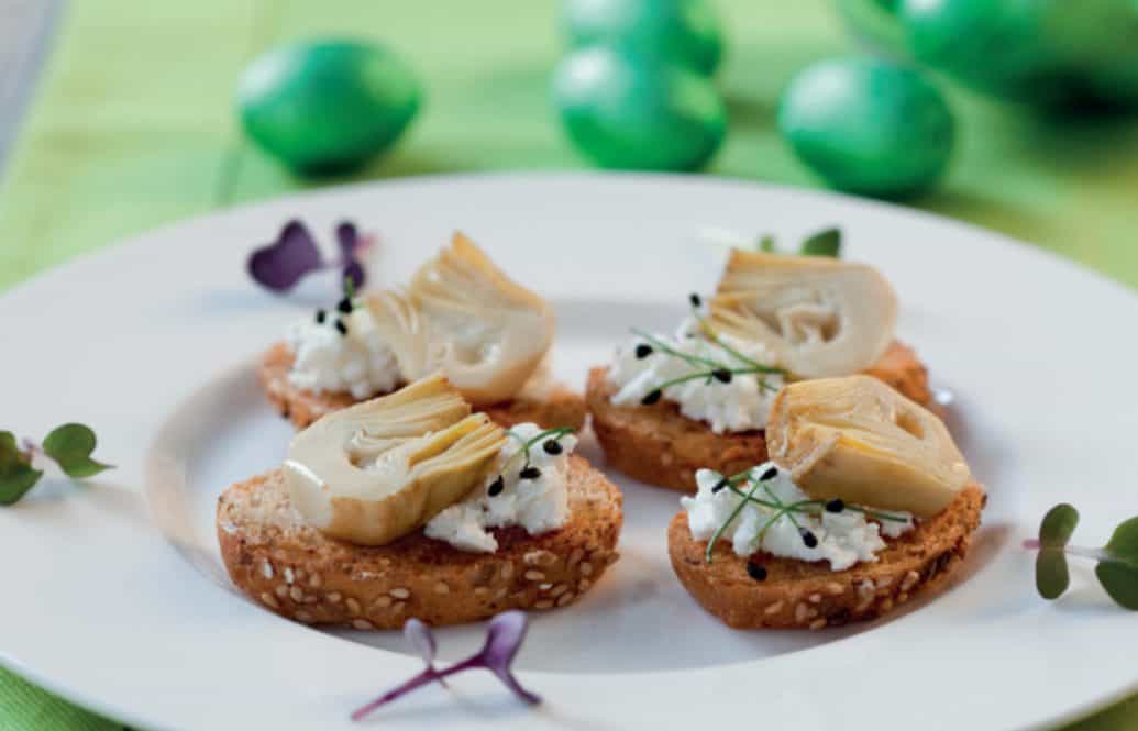 Pane ai cereali con carciofi