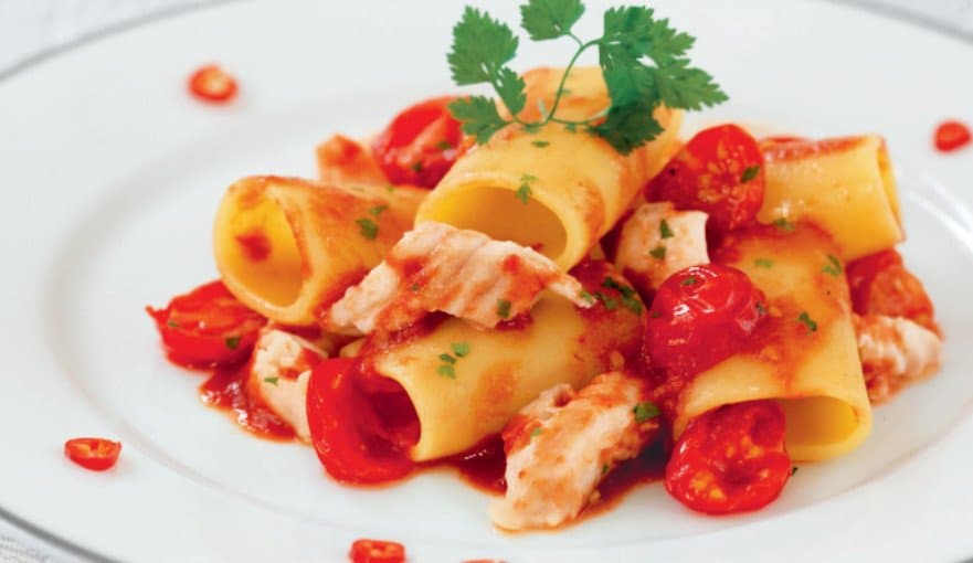 Paccheri con scorfano e pomodorini