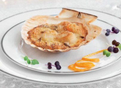 Cappesante gratinate con funghi porcini